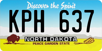 ND license plate KPH637
