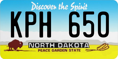 ND license plate KPH650