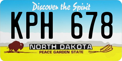 ND license plate KPH678