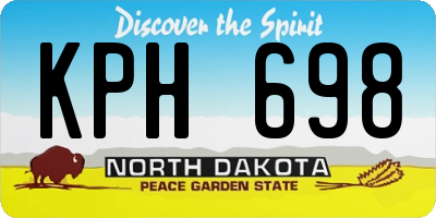 ND license plate KPH698