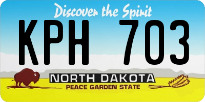 ND license plate KPH703