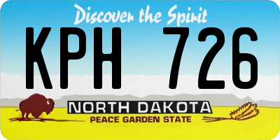 ND license plate KPH726