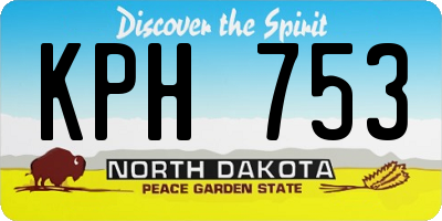 ND license plate KPH753