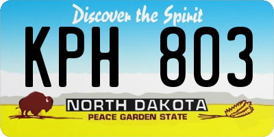ND license plate KPH803