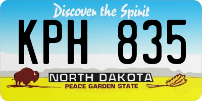 ND license plate KPH835