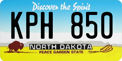 ND license plate KPH850