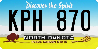 ND license plate KPH870