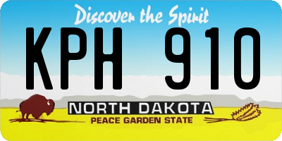 ND license plate KPH910