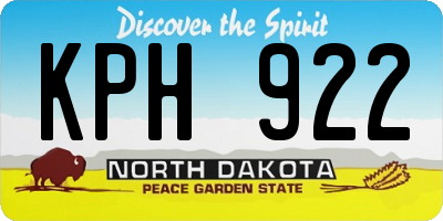 ND license plate KPH922