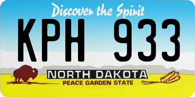 ND license plate KPH933
