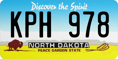 ND license plate KPH978