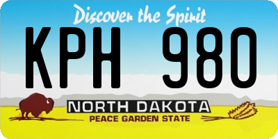 ND license plate KPH980