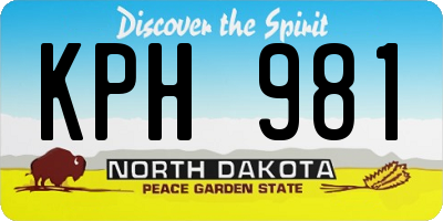ND license plate KPH981