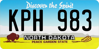 ND license plate KPH983