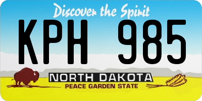 ND license plate KPH985