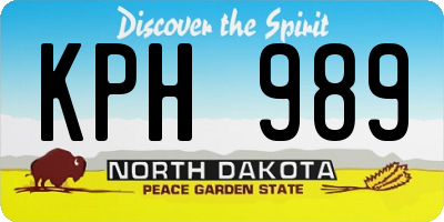 ND license plate KPH989