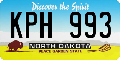 ND license plate KPH993