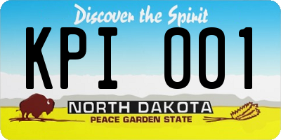 ND license plate KPI001