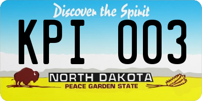 ND license plate KPI003