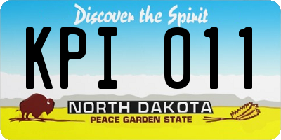 ND license plate KPI011