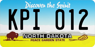 ND license plate KPI012