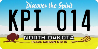ND license plate KPI014