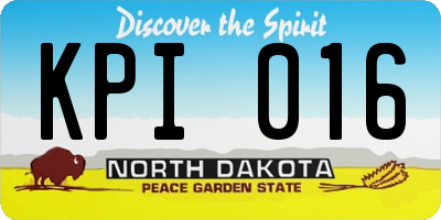ND license plate KPI016