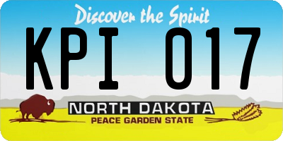 ND license plate KPI017