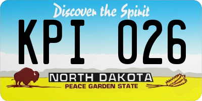 ND license plate KPI026