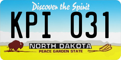 ND license plate KPI031