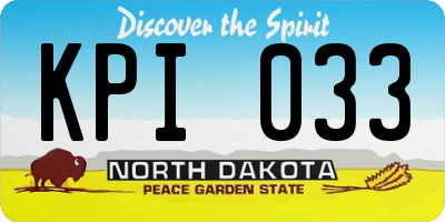 ND license plate KPI033