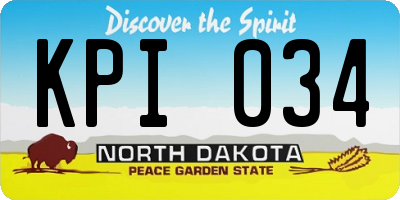 ND license plate KPI034