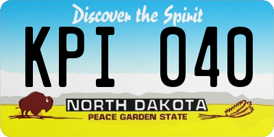 ND license plate KPI040