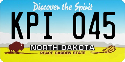 ND license plate KPI045