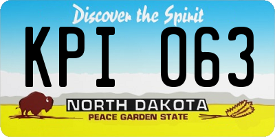 ND license plate KPI063