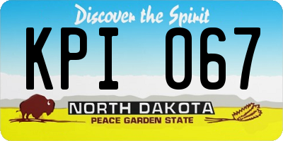 ND license plate KPI067