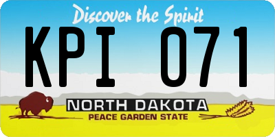 ND license plate KPI071