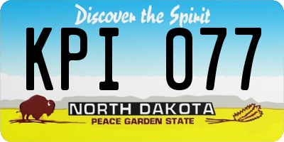 ND license plate KPI077