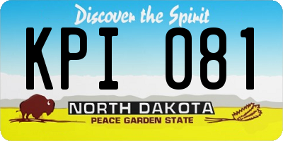 ND license plate KPI081