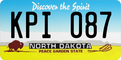 ND license plate KPI087