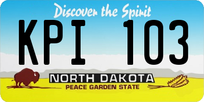 ND license plate KPI103