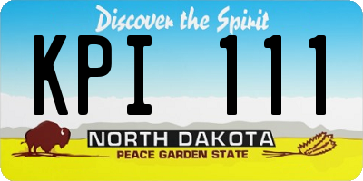 ND license plate KPI111