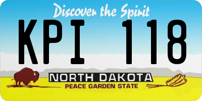 ND license plate KPI118