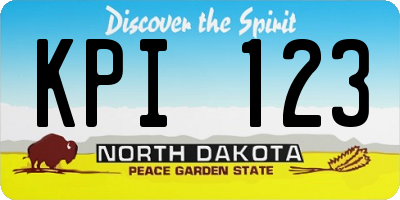 ND license plate KPI123