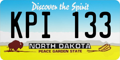 ND license plate KPI133