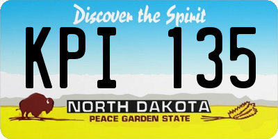 ND license plate KPI135