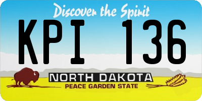 ND license plate KPI136