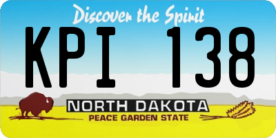 ND license plate KPI138