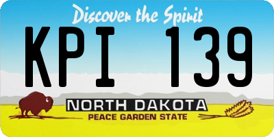 ND license plate KPI139