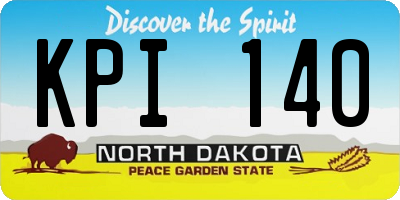 ND license plate KPI140